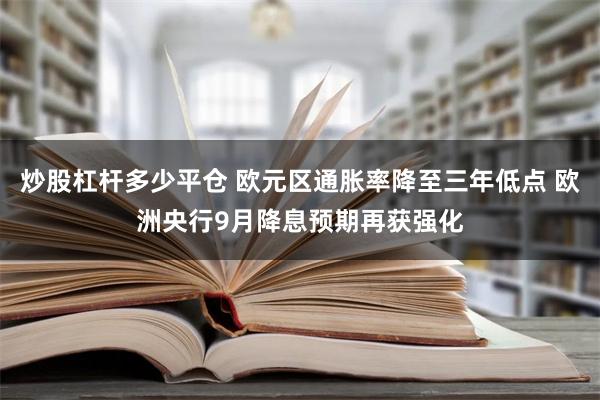 炒股杠杆多少平仓 欧元区通胀率降至三年低点 欧洲央行9月降息预期再获强化