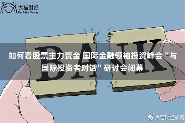 如何看股票主力资金 国际金融领袖投资峰会“与国际投资者对话”研讨会闭幕