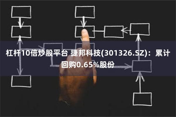 杠杆10倍炒股平台 捷邦科技(301326.SZ)：累计回购0.65%股份